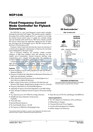 NCP1246_12 datasheet - Fixed Frequency Current Mode Controller for Flyback Converters