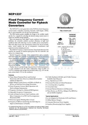 NCP1237_11 datasheet - Fixed Frequency Current Mode Controller for Flyback Converters