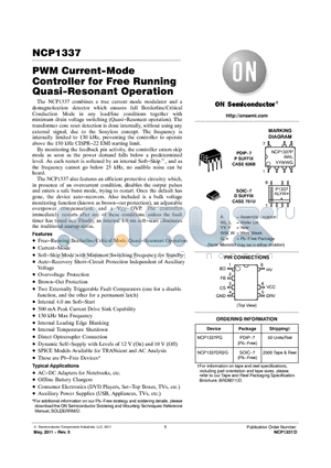 NCP1337_11 datasheet - PWM Current-Mode Controller for Free Running Quasi-Resonant Operation