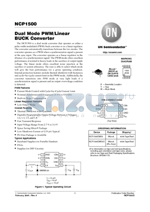 NCP1500DMR2G datasheet - Dual Mode PWM/Linear BUCK Converter