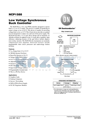 NCP1588 datasheet - Low Voltage Synchronous Buck Controller