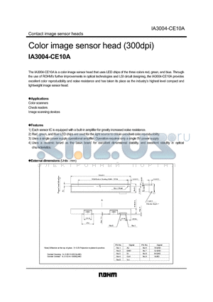 IA3004-CE10A datasheet - Color image sensor head (300dpi)