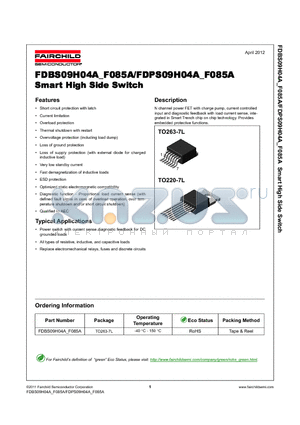 FDBS09H04A datasheet - Smart High Side Switch