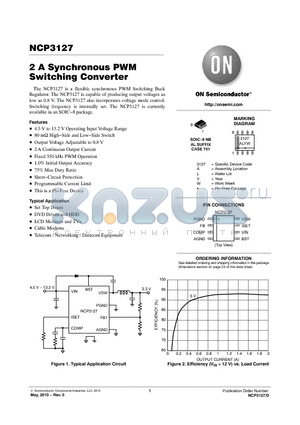 NCP3127ADR2G datasheet - 2 A Synchronous PWM Switching Converter