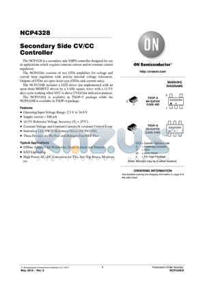 NCP4328 datasheet - Secondary Side CV/CC Controller