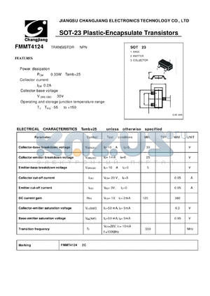 FMMT4124-SOT-23 datasheet - TRANSISTOR NPN 