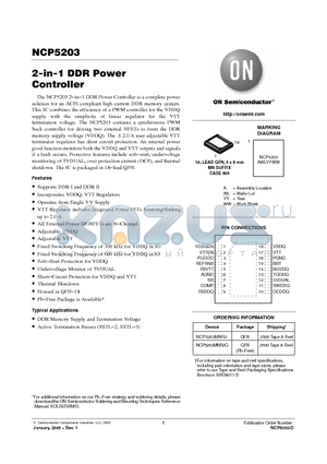 NCP5203 datasheet - 2-in-1 DDR Power Controller