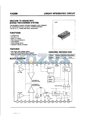 KA2268 datasheet - LINEAR INTEGRATED CIRCUIT