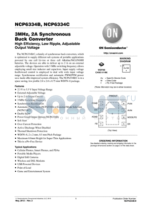 NCP6334C datasheet - 3MHz, 2A Synchronous Buck Converter