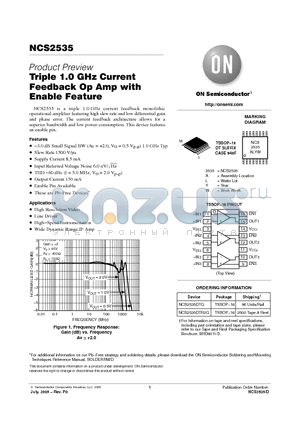 NCS2535DTG datasheet - Triple 1.0 GHz Current Feedback Op Amp with Enable Feature