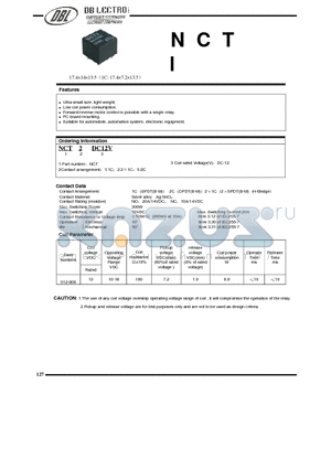 NCT1DC12V datasheet - Ultra small size, light weight.