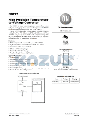 NCT47 datasheet - High Precision Temperature-to-Voltage Converter