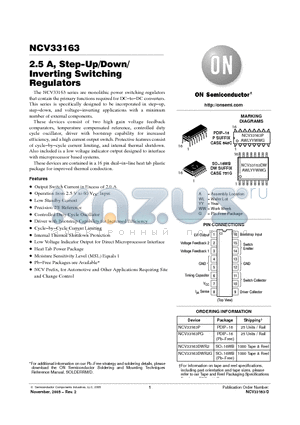 NCV33163P datasheet - 2.5 A, Step−Up/Down/Inverting Switching Regulators