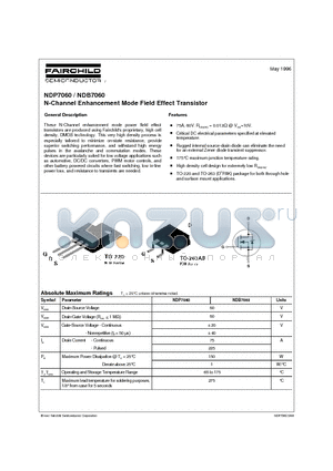 NDB7060 datasheet - N-Channel Enhancement Mode Field Effect Transistor