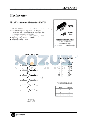 HCT04 datasheet - Hex Inverter(High-Performance Silicon-Gate CMOS)