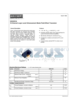 NDS351N datasheet - N-Channel Logic Level Enhancement Mode Field Effect Transistor