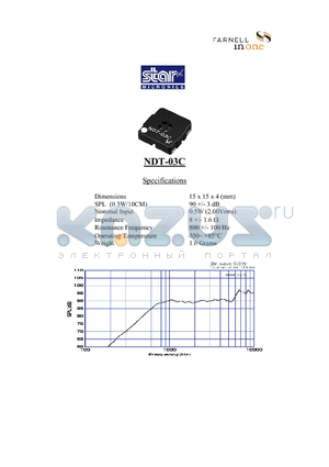 NDT-03C datasheet - Specifications