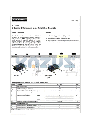 NDT3055 datasheet - N-Channel Enhancement Mode Field Effect Transistor