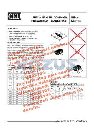 NE02107B datasheet - NECs  NPN SILICON HIGH FREQUENCY TRANSISTOR