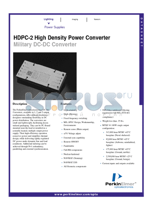 HDPC-2 datasheet - HDPC-2 High Density Power Converter