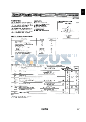 NE536 datasheet - FET INPUT OPERATIONAL AMPLIFIER