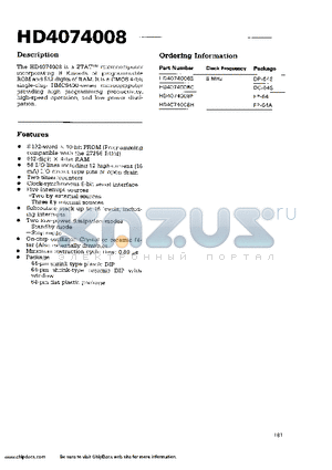 HD4074008S datasheet - Two timer/counters