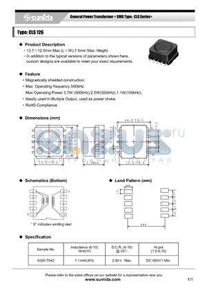 CLS126 datasheet - General Power Transformer