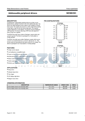 NE591 datasheet - Addressable peripheral drivers