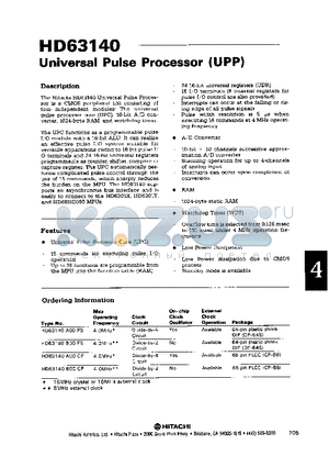 HD63140 datasheet - UNIVERSAL PULSE PROCESSOR