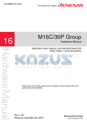 M16C30P datasheet - 16-BIT SINGLE-CHIP MICROCOMPUTER M16C FAMILY / M16C/30 SERIES