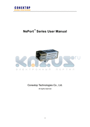 NEPORT_1 datasheet - Serial to ethernet,ethernet to serial module,Serial to IP,RS232 interface/USER MANUAL