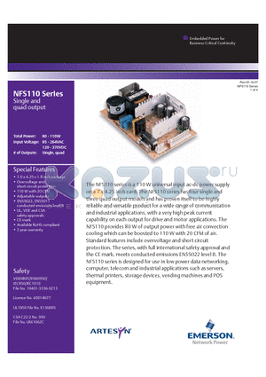 NFS110-7602PJ datasheet - 110 W universal input ac-dc power supply