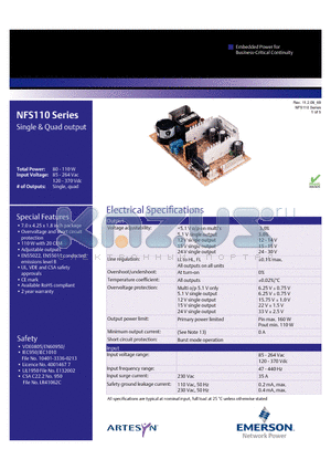NFS110-7601PJ datasheet - Single & Quad output