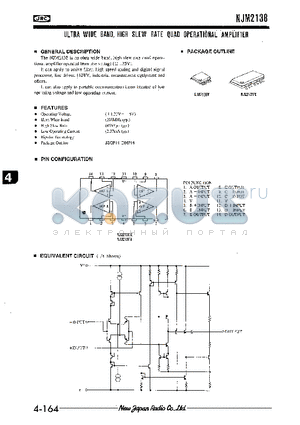 NJM2138M datasheet - ULTRA WIDE BAND, HIGH SLEW RATE QUAD OPERATIONAL AMPLIFIER