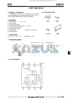 NJM2234L datasheet - 3-INPUT VIDEO SWITCH