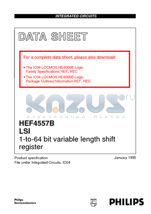 HEF4557BN datasheet - 1-to-64 bit variable length shift register