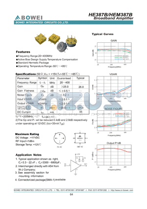 HEM387B datasheet - Broadband Amplifer