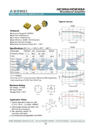 HEM389A datasheet - Broadband Amplifier