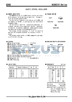 NJU6319DC datasheet - QUARTZ CRYSTAL OSCILLATOR