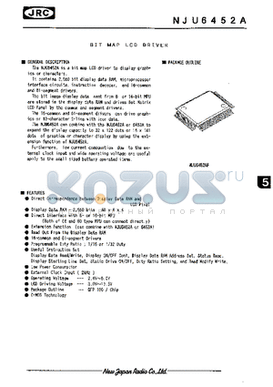 NJU6452A datasheet - BIT MAP LCD DRIVER