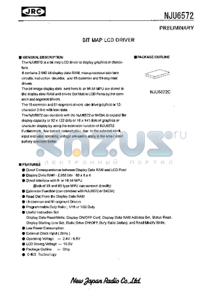 NJU6572 datasheet - BIT MAP LCD DRIVER