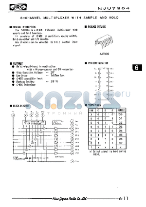 NJU7304D datasheet - 8-CHANNEL MULTIPLEXER WITH SAMPLE AND HOLD