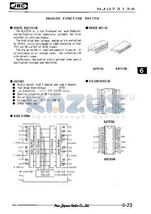 NJU7313A datasheet - ANALOG FUNCTION SWITCH