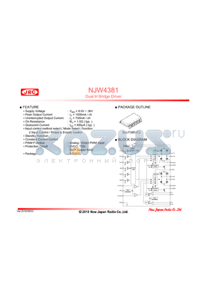 NJW4381 datasheet - NJW4381