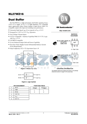 NL27WZ16 datasheet - Dual Buffer