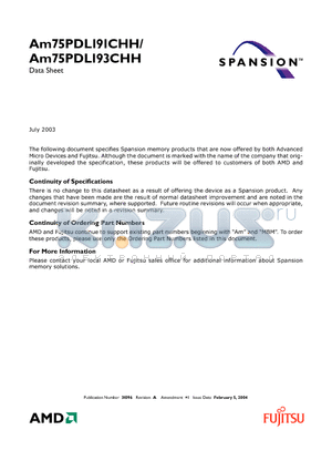 M750000008 datasheet - 128 Megabit (8 M x 16-Bit) CMOS 3.0 Volt-only, Simultaneous Read/Write Flash Memory