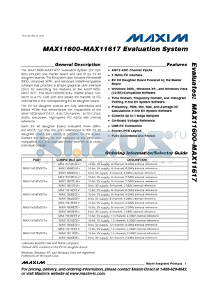 MAX11617 datasheet - Evaluation System