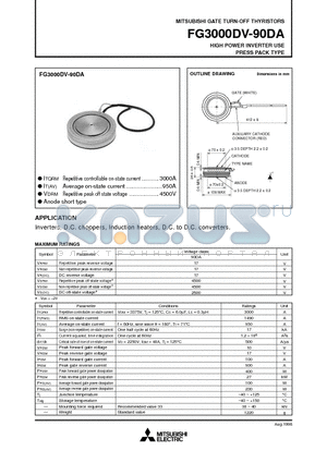 FG3000DV-90DA datasheet - HIGH POWER INVERTER USE PRESS PACK TYPE