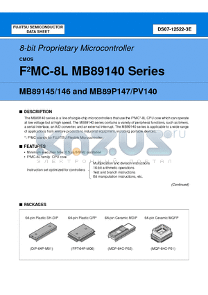 MB89P147 datasheet - 8-bit Proprietary Microcontroller