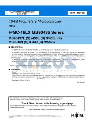 MB90F439PF datasheet - 16-bit Proprietary Microcontroller